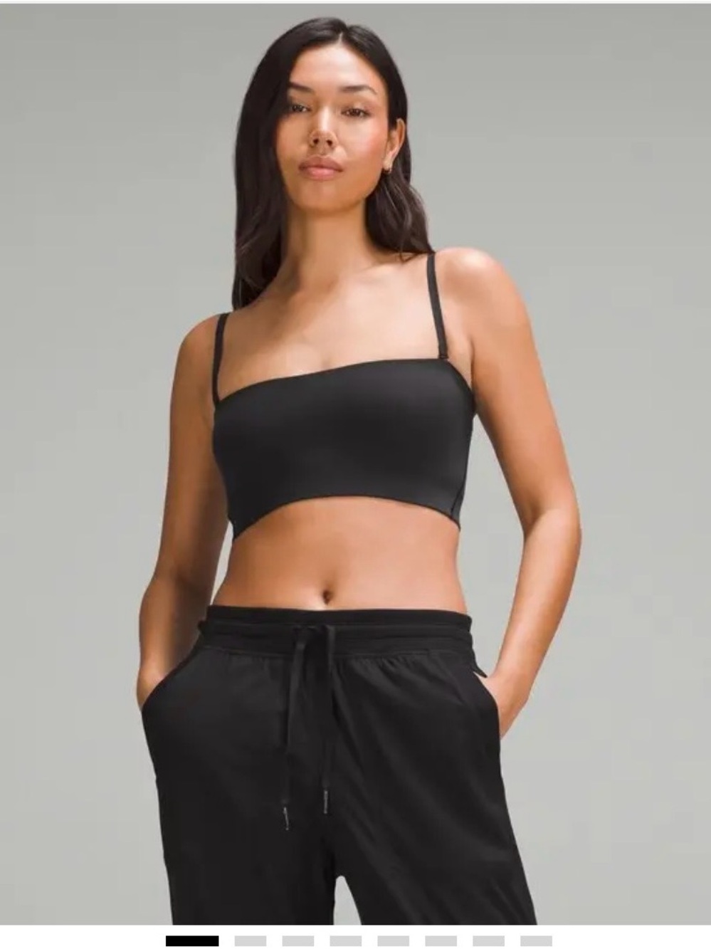 lululemon athletica Wundermost Black Strap Bandeau Bralette